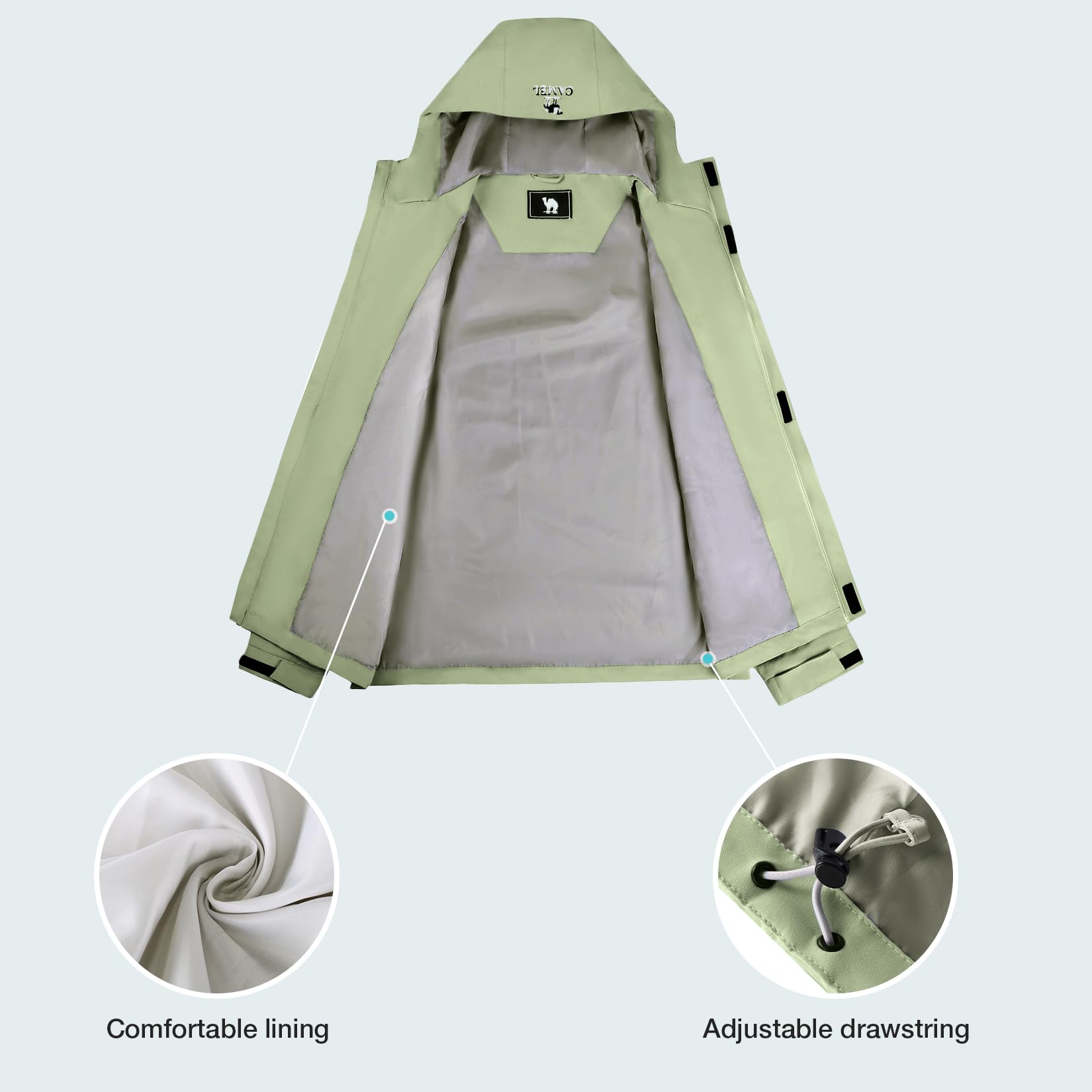 GOLDEN CAMEL Men's Rain Jacket - Outdoor Adventure Windbreaker recension och pris
